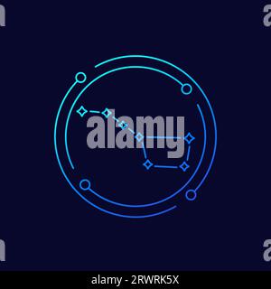 big dipper constellation icon, linear design Stock Vector