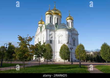 Catherine's Cathedral (Cathedral of the Holy Great Martyr Catherine) on a sunny October day. Pushkin, outskirts of St. Petersburg. Russia Stock Photo
