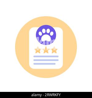 dog, pet rating or score icon, flat vector Stock Vector