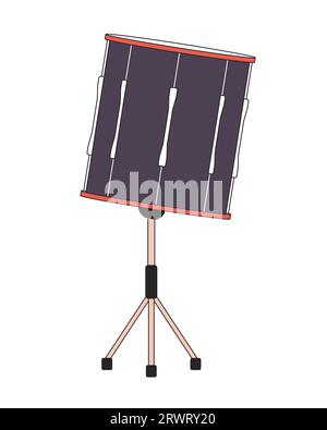 Floor tom standing on three legs 2D linear cartoon object Stock Vector