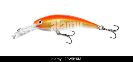 Wobbler fishing lure on white and with a shadow Stock Photo