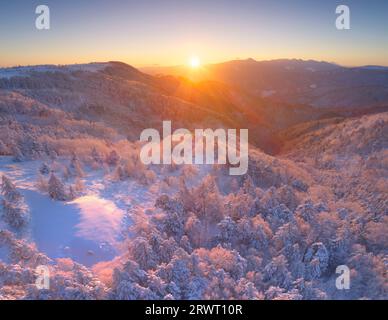 Mt. Fuji and the Yatsugatake mountain range Stock Photo