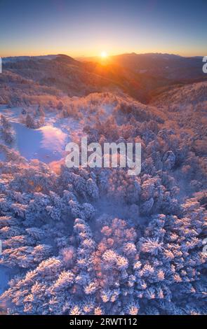 Mt. Fuji and the Yatsugatake mountain range Stock Photo