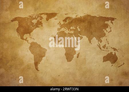 Old map of the world in grunge style. Perfect vintage background. Stock Photo