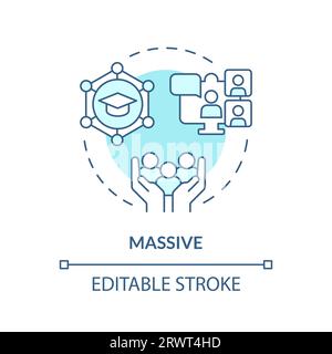 Customizable blue thin linear icon massive concept Stock Vector