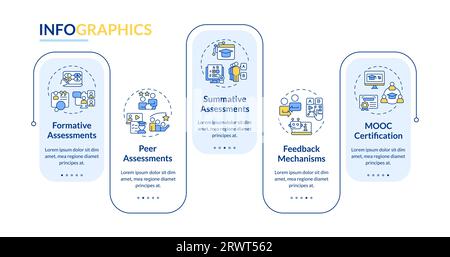 Colorful MOOC layout with thin line icons Stock Vector