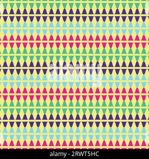 Seamless Pattern background in retro 80s and 90s geometric style for fabric print, paper print and website background, optical vector illustration. Stock Vector