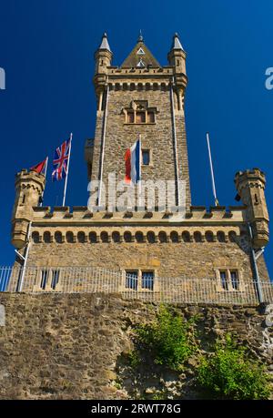 The Wilhelm Tower in Wilhelminian style in Dillenburg, Hesse, Germany Stock Photo