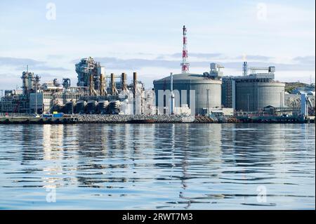 Natural gas refinery near Hammerfest in northern Norway Stock Photo