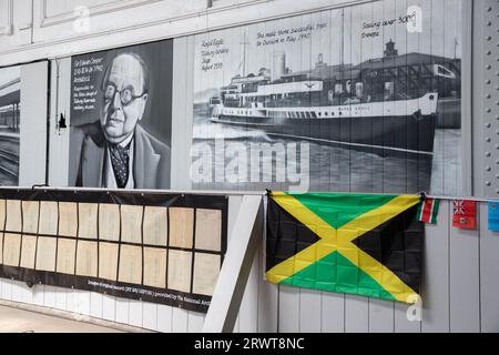 Windrush Day display at Tilbury Docks cruise ferry terminal, including ...