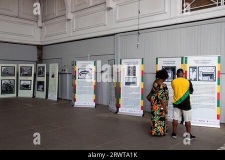 Windrush Day display at Tilbury Docks cruise ferry terminal, including ...