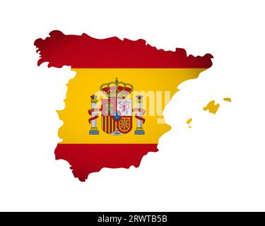 Spain silhouette map isolated on white background Stock Vector Image ...