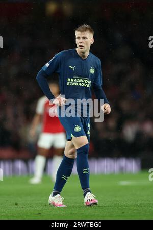 London, UK. 20th Sep, 2023. Jerdy Schouten of PSV Eindhoven during the UEFA Champions League match at the Emirates Stadium, London. Picture credit should read: David Klein/Sportimage Credit: Sportimage Ltd/Alamy Live News Stock Photo