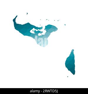 Vector isolated illustration icon with simplified blue silhouette of Tonga map. Polygonal geometric style. White background. Stock Vector