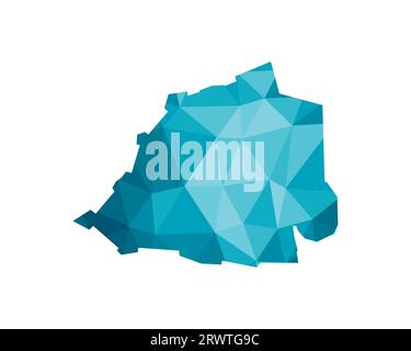 Vector isolated illustration icon with simplified blue silhouette of Vatican city map. Polygonal geometric style, triangular shapes. White background. Stock Vector