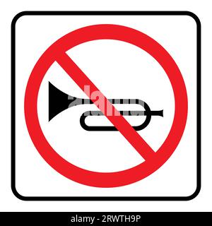 No Horn traffic sign. No honking here. Vector illustration Stock Photo