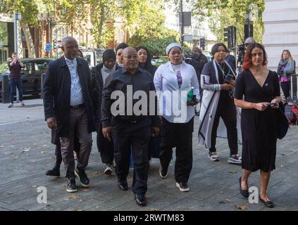 London, England, UK. 21st Sep, 2023. Prosper and Helen Kaba.Chris Kaba's parents PROSPER and HELEN KABA arrives at Westminster Magistrates Court with wider family members ahead of the trial of police officer who killed their 24 year old son in South London last year. (Credit Image: © Tayfun Salci/ZUMA Press Wire) EDITORIAL USAGE ONLY! Not for Commercial USAGE! Stock Photo