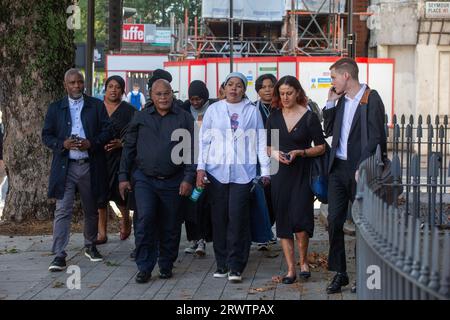 London, England, UK. 21st Sep, 2023. Prosper and Helen Kaba.Chris Kaba's parents PROSPER and HELEN KABA arrives at Westminster Magistrates Court with wider family members ahead of the trial of police officer who killed their 24 year old son in South London last year. (Credit Image: © Tayfun Salci/ZUMA Press Wire) EDITORIAL USAGE ONLY! Not for Commercial USAGE! Stock Photo