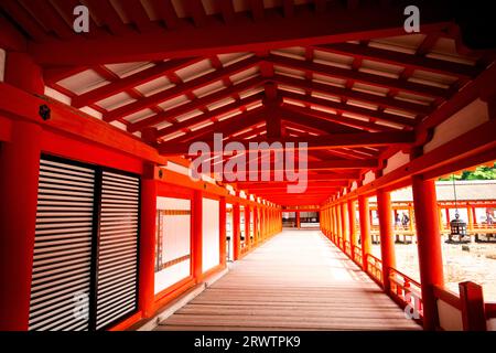 Itsukushima Shrine Corridor Stock Photo