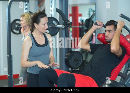 instructor paying attention on details Stock Photo