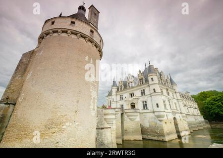 Tour des Marques, castillo de Chenonceau, siglo XVI, Chenonceaux,  departamento de Indre y Loira,France,Western Europe Stock Photo