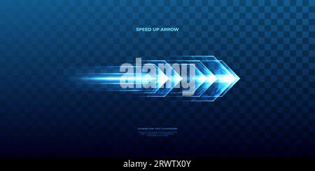 Speed movement of arrows. Energy arrow with speed light effect. Stock Vector