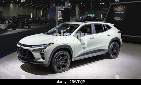 DETROIT, MI/USA - SEPTEMBER 14, 2023: A 2024 Chevrolet Trax SUV, North American International Detroit Auto Show (NAIAS). Stock Photo