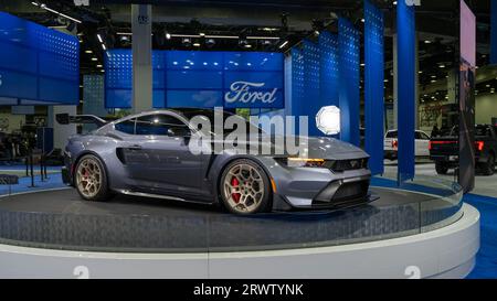 DETROIT, MI/USA - SEPTEMBER 14, 2023: A 2025 Ford Mustang GTD supercar, North American International Detroit Auto Show (NAIAS). Stock Photo