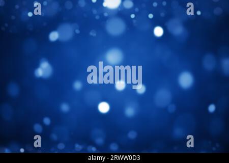 Abstract blue bokeh glitters background. Stock Photo