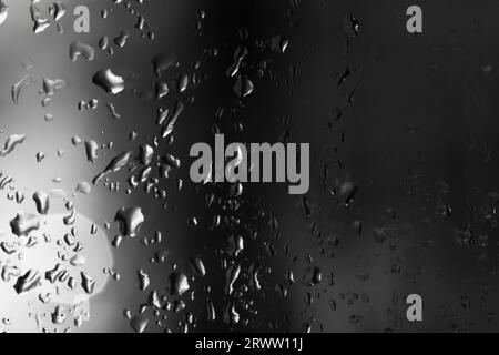 Water drops on the glass. Overlay effect of transparent drops on glass Stock Photo