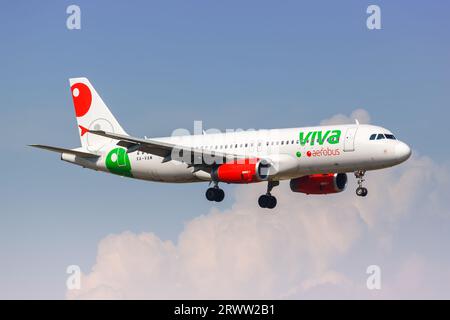 Dallas, United States - May 5, 2023: Viva Aerobus Airbus A320 airplane at Dallas Fort Worth Airport (DFW) in the United States. Stock Photo