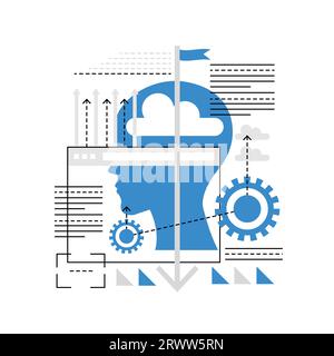 Brain training exercise. Modern education process, intelligence development vector illustration Stock Vector