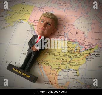 Donald Trump 2024, casting a Republican right wing shadow over America Stock Photo