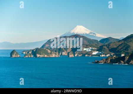 Dogashima and Mt. Fuji seen from the sculpture line Stock Photo