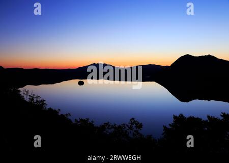 Mashu Ko at Dawn from the First Observatory Stock Photo