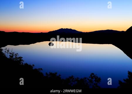 Mashu Ko at Dawn from the First Observatory Stock Photo