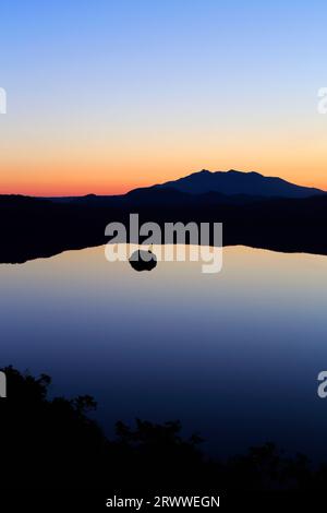 Mashu Ko at Dawn from the First Observatory Stock Photo