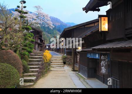 Cherry blossoms in Tsumagojyuku Stock Photo