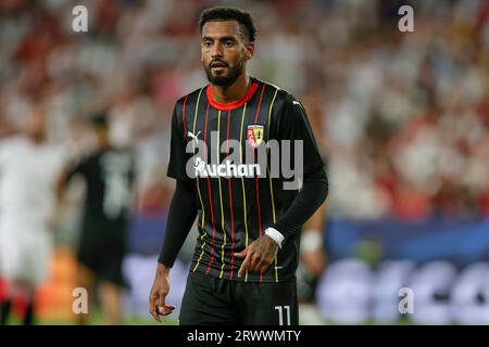 Lens, France. 27th May, 2023. Angelo Fulgini (20) of RC Lens pictured  during a soccer game between t Racing Club de Lens and AC Ajaccio, on the  37th matchday of the 2022-2023