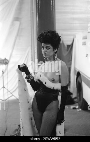 Luciana Martinez de la Rosa at the Alternative Miss World Competition a pansexual art and fashion event staged by Andrew Logan at the Grand Hall, Olympia, West London England 1981. 1980s UK HOMER SYKES Stock Photo