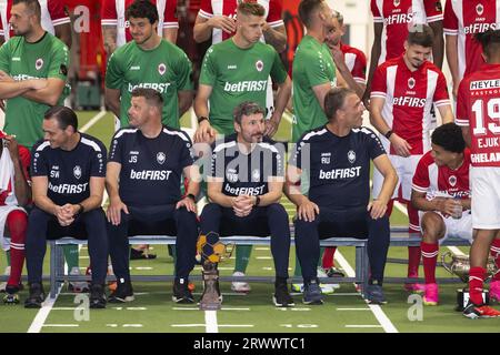 Deurne, Belgium. 21st Sep, 2023. Antwerp's head coach Mark van Bommel pictured during an updated team presentation of Belgian soccer team Royal Antwerp FC, on Thursday 21 September 2023 in Deurne, Belgium. BELGA PHOTO TOM GOYVAERTS Credit: Belga News Agency/Alamy Live News Stock Photo