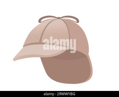 England style detective hat vector illustration isolated on white background Stock Vector