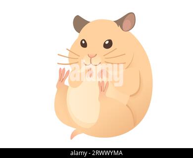 Light brown hamster cute cartoon animal design vector illustration isolated on white background Stock Vector