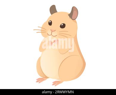 Light brown hamster cute cartoon animal design vector illustration isolated on white background Stock Vector