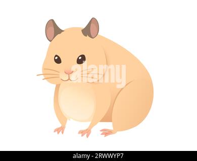 Light brown hamster cute cartoon animal design vector illustration isolated on white background Stock Vector