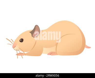 Light brown hamster cute cartoon animal design vector illustration isolated on white background Stock Vector