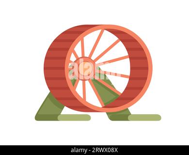 Running wheel for hamster animal vector illustration isolated on white background Stock Vector