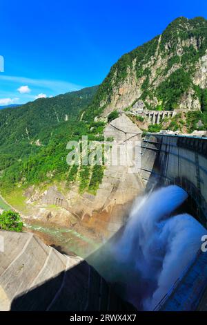 Tateyama Kurobe Dam in summer Stock Photo