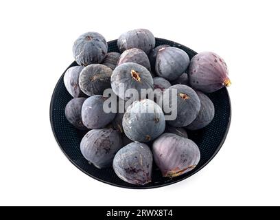 purple figs in front of white background Stock Photo