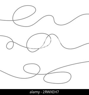 Abstract tangled texture. Random chaotic lines. Hand drawn object from the beginning and the end. Vector illustration. Stock Vector